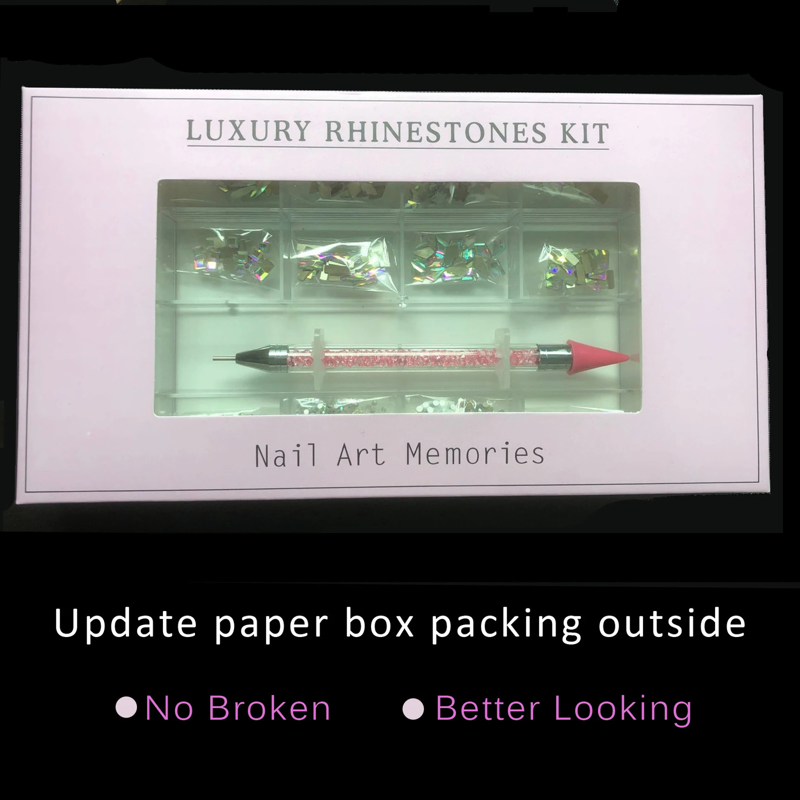 2500pcs Shiny Diamond Nail Art Rhinestones Crystal Decorations Set AB Glass 1pcs Pick Up Pen In Grids Box 21 Shape 250214