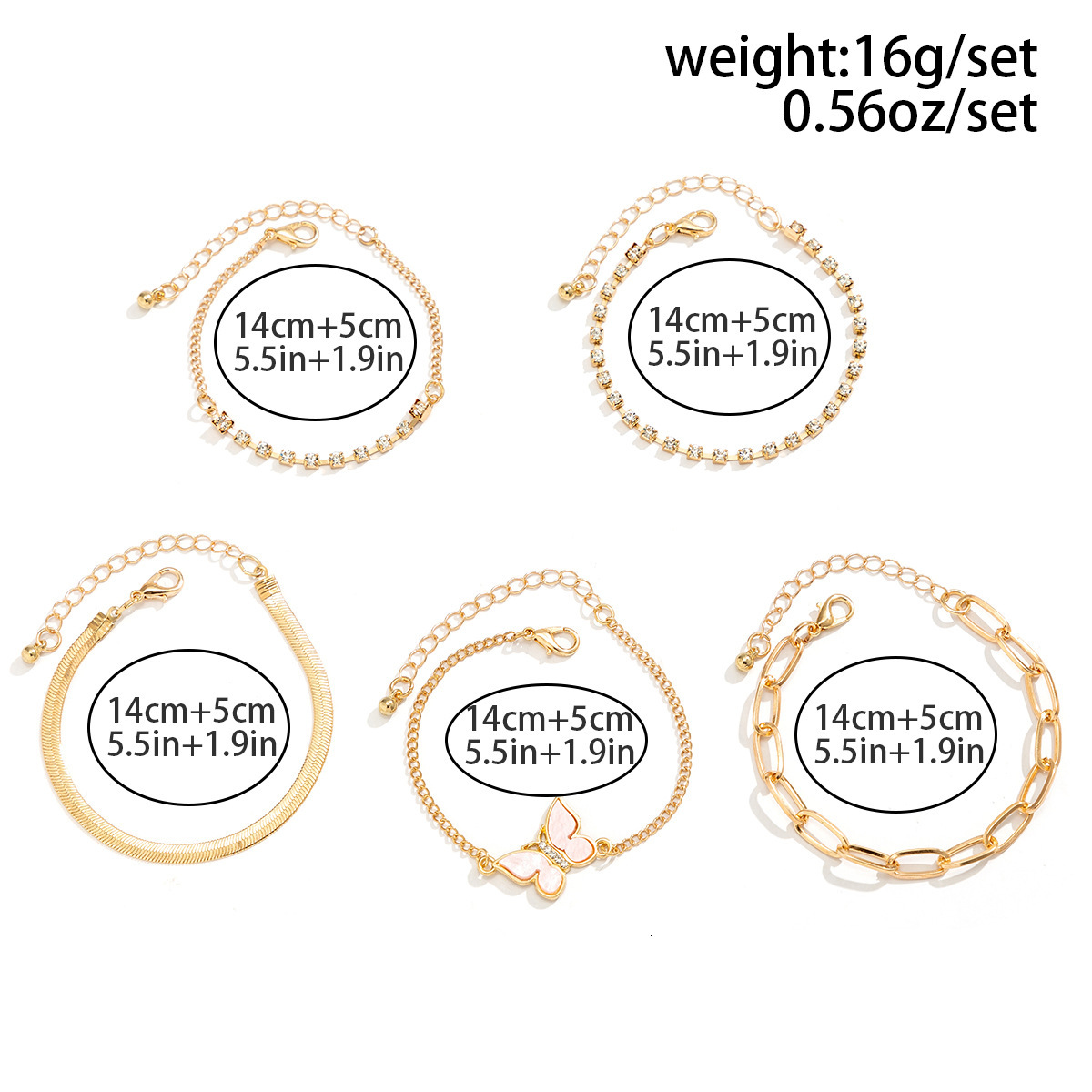 designer Woman Jewelry metal style full dia punk set claw chain butterfly snake bone sequin fashion bracelet