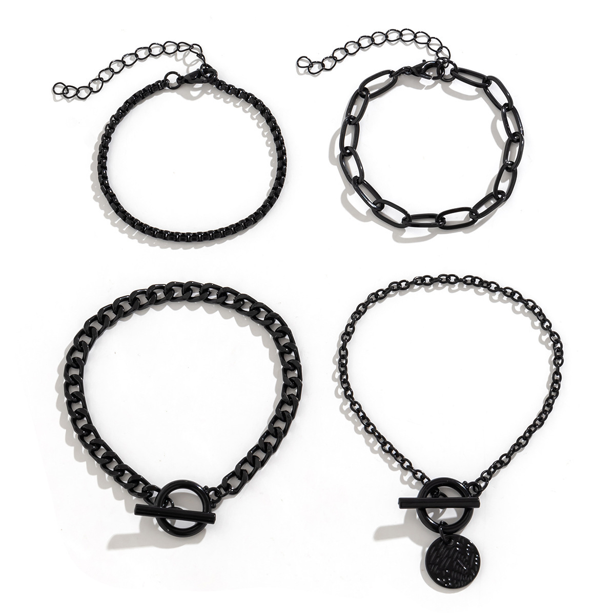 fashion Jewelry Sweet Cool Black Halloween Coin Pendant Set Personalized Cross designer Bracelet