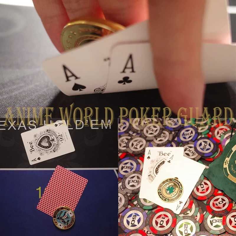 Poker Card Guard Protector Poker Cards Metal Souvenir Chips Set Casino Dealer Coin Poker Game Holdem Accessories Lucky ItemXJ250214