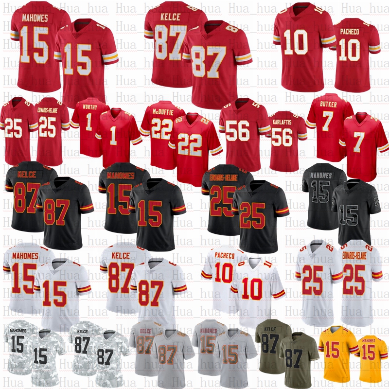 Patrick Mahomes Travis Kelce 10 Isaih Pacheco Football Jersey Chris Jones Harrison Butker Nick Bolton Justyn Kadarius Toney Xavier Worthy