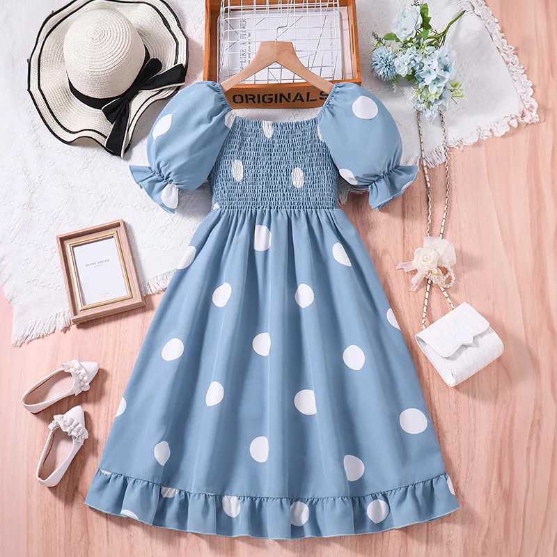 Kids Casual Dress For Girls Clothes Summer 2025 New Child Fashion Short Sleeve A-Line Princess One-Piece Dress Free Shipping Z250214