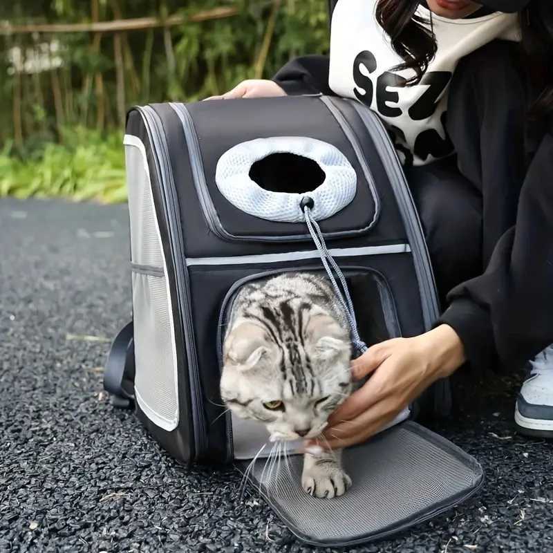 Others Dog Carrier Airline-approved Pet Backpacks Breathable Mesh Pet Cat CarrierFully Ventilated Mesh Cat Backpack For Travel H250213