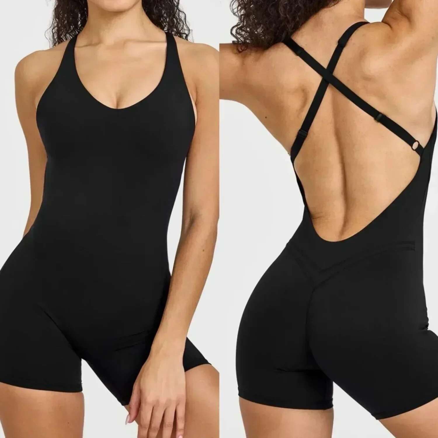 UNIFIED SCOOP BACK ALL IN ONE Women's Yoga Back Jumpsuit Highly Elastic Breathable Quick-Drying Sports Fiess Training Clothing