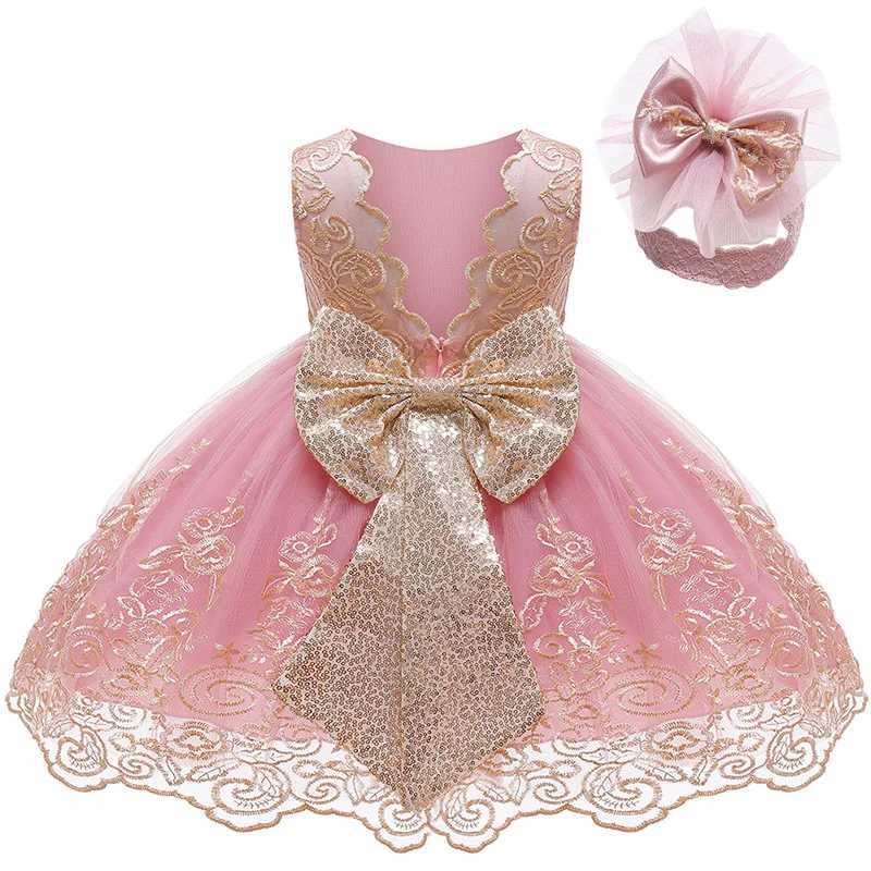 3 6 12 18 24 Months Lace Newborn Dress Summer Big Bow Fashion Little Princess Baby Dress Birthday Gifts New Childrens Clothing Z250214