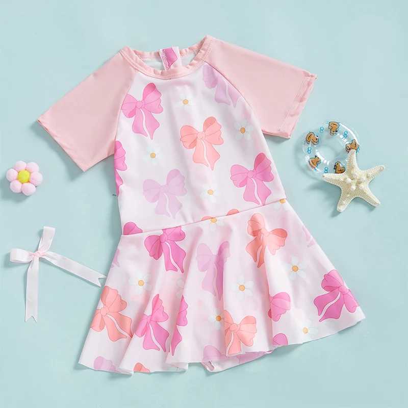 Children s Swimsuit with Ruffle Sleeves and Cute Animal Print Summer Beachwear for Girls Toddler Swimwear Dress Z250214