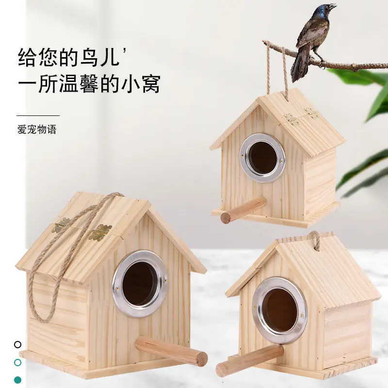 Bird Nest Sturdy Garden Decoration Wooden Bird House Eco-friendly Bird Nesting Box Natural Wood Bird House Garden Decor 250206