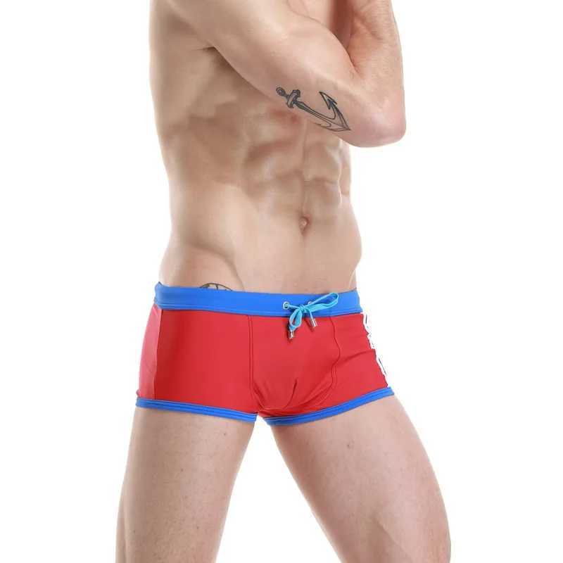Mens low-rise boxer swimming trunks fashionable and comfortable summer adult swimming shorts W250214