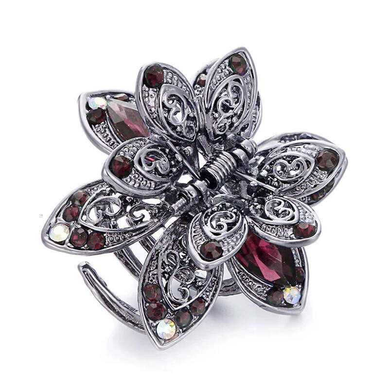 Women's accessories clip, crystal dot diamond hollow center grab alloy headwear hair clip