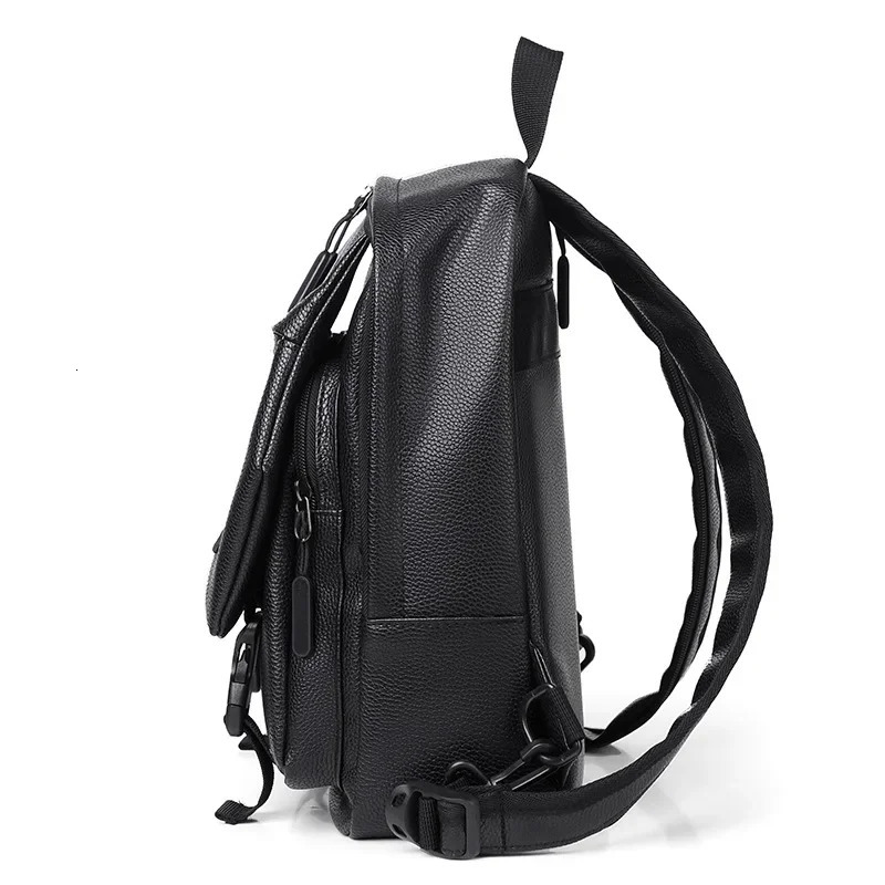 Mini Mens Backpack Fashion Small Man Multifunction Chest Bag Schoolbag Travel Backpacks Male Rucksack Pu Leather Bagpack 250214