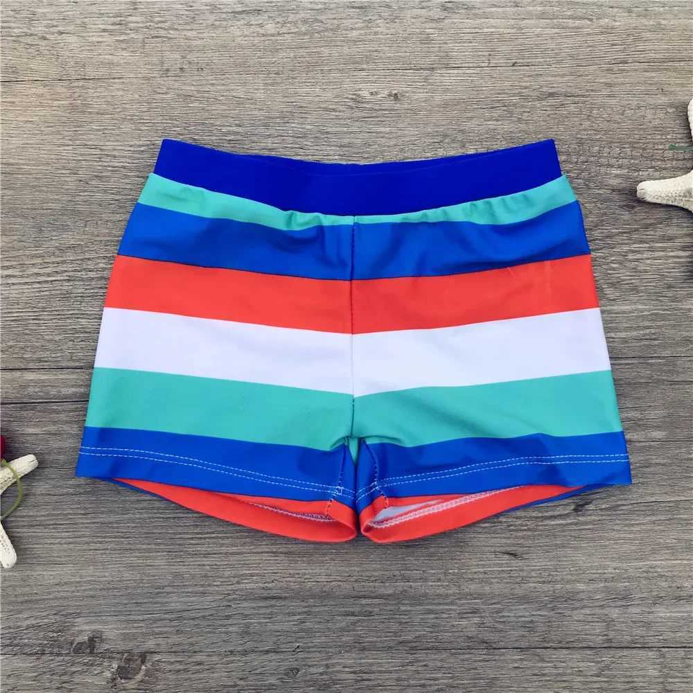 New Summer Boy Trunks For Swimming Colorful Striped Bathing Suit Children Swim Shorts Baby Boys Beach Swimwear Kids Clothing W250214