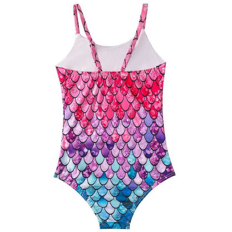 Childrens summer mermaid new swimsuit girls one-piece swimsuit girls hot spring suspender swimsuit Z250214