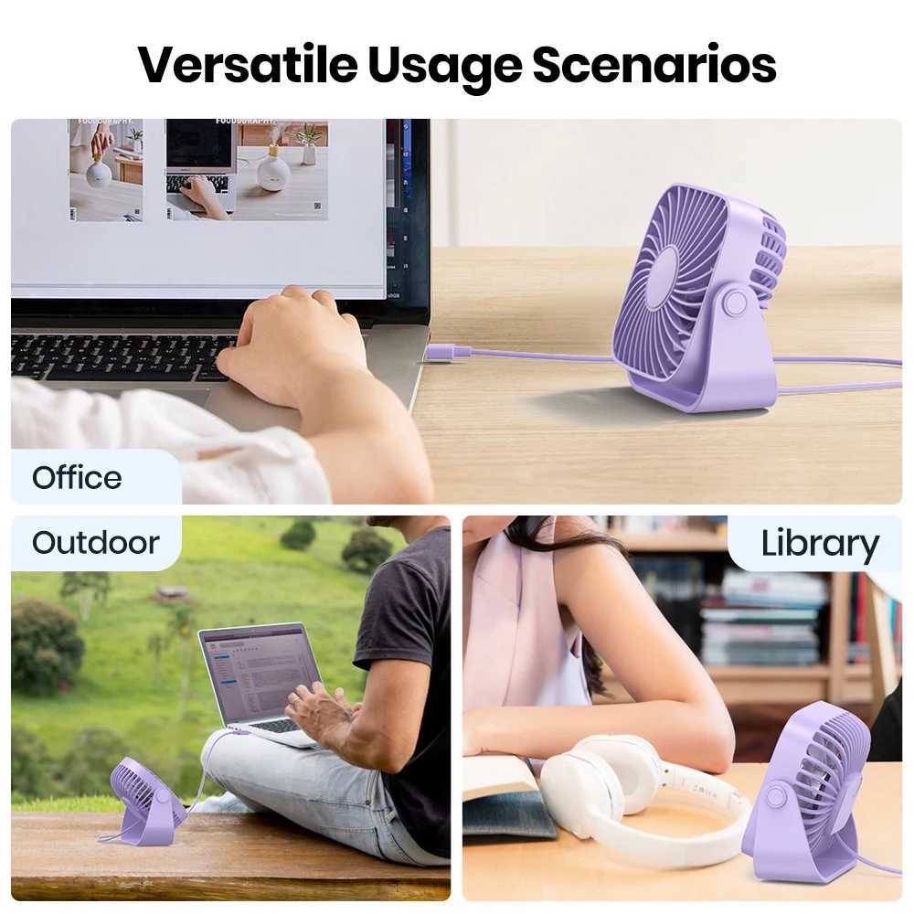 TOPK 4Inch USB Mini Desk Fan3 Speeds Quiet Portable Desktop Table Fan360Adjustment Personal Small Fan for Bedroom Home Offic Z250214