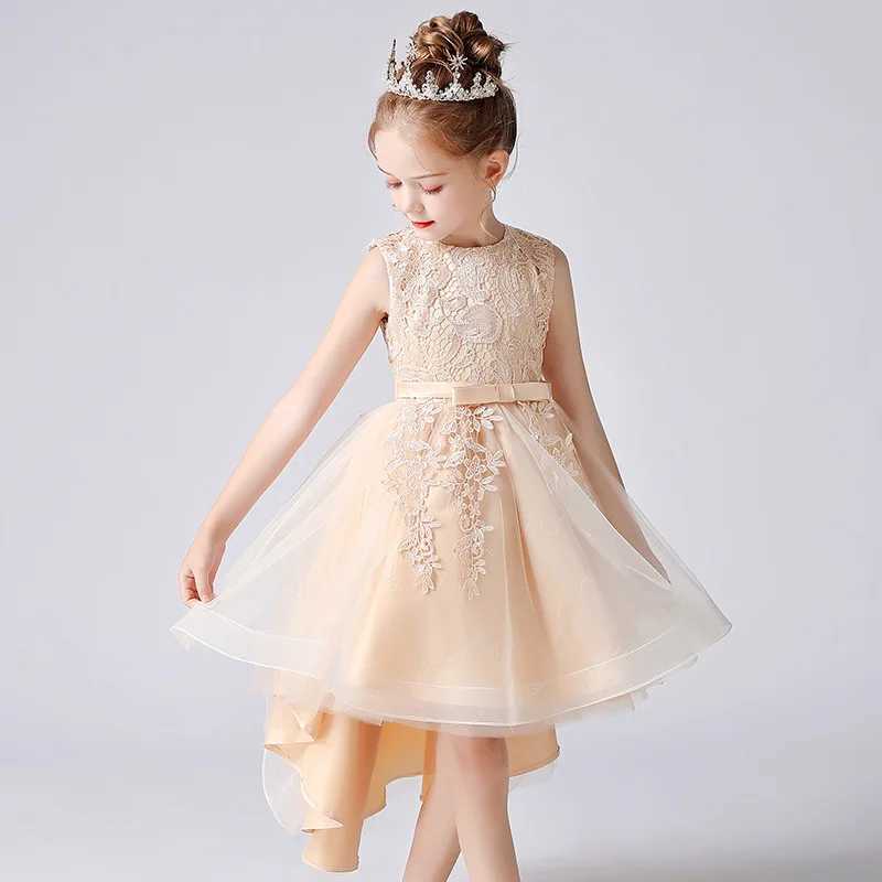Embroidery Flower Dress Girls Wedding Par Princess Children Dresses Elegant Baby Kids Christmas Vestidos For Girls Clothing Z250214