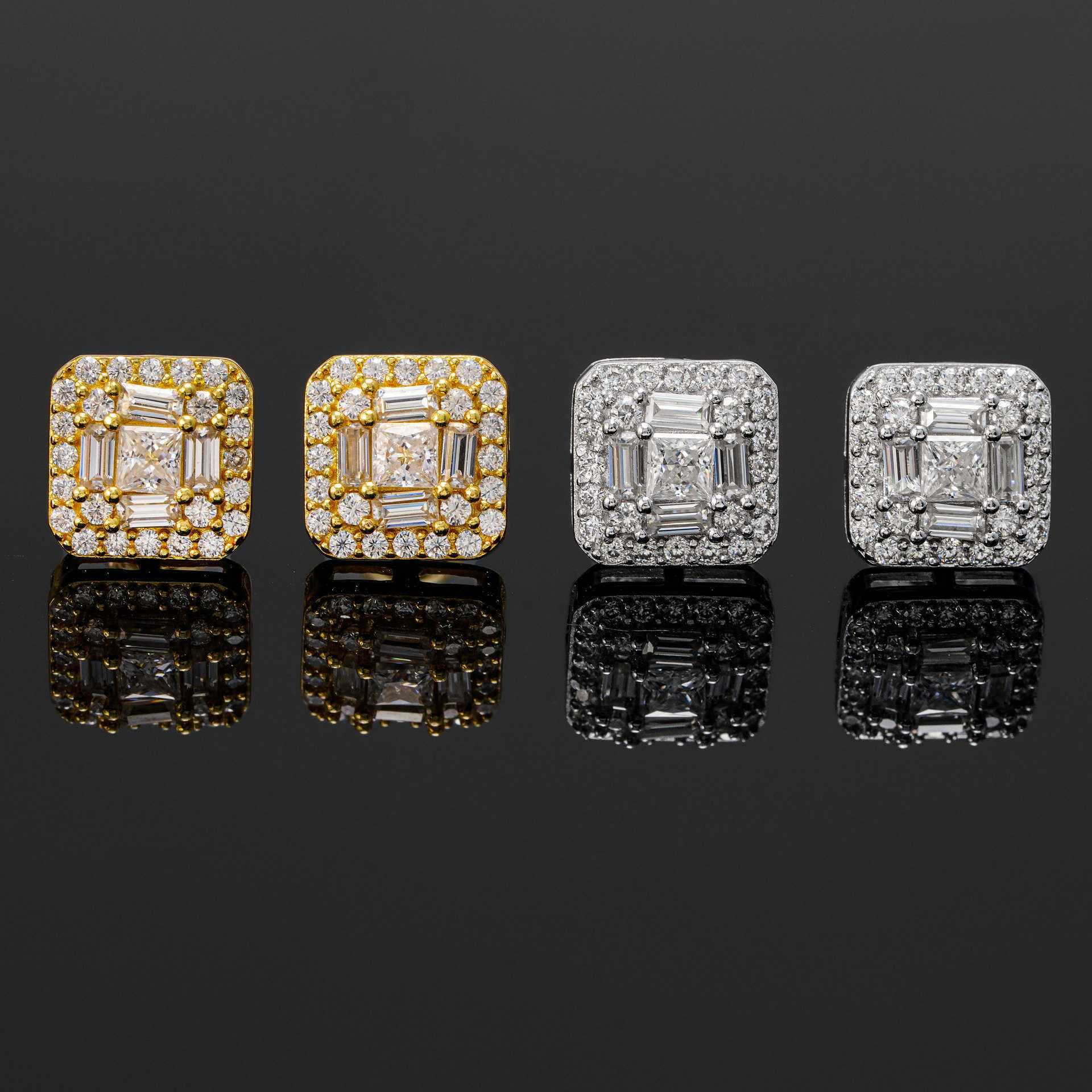 Princess Fang high-end earrings s925 silver inlaid moissanite spring and autumn mens and womens boutique earrings jewelry