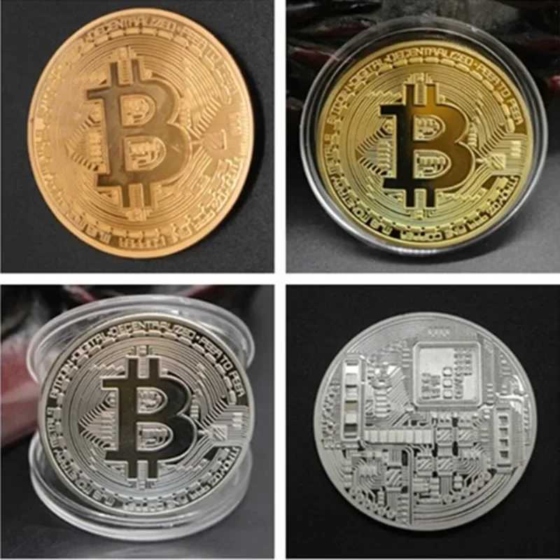 BTC Art Creative Coins Metal 1PCS Gift Plated Gold Bitcoints Collection Great Antique Imitation Souvenir Bitcon CollectibleXJ250214