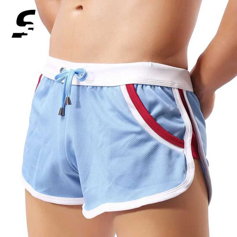 Summer swimsuit mens comfortable gym sports shorts mens swimsuit patchwork colorful beach swimming quick drying shorts W250214