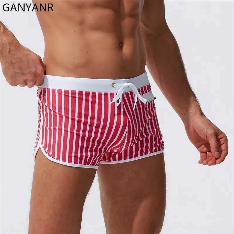 GANYANR Swimming Trunk Swimwear Mens Swimming Swimsuit Short Swimsuit Short Swimsuit W250214