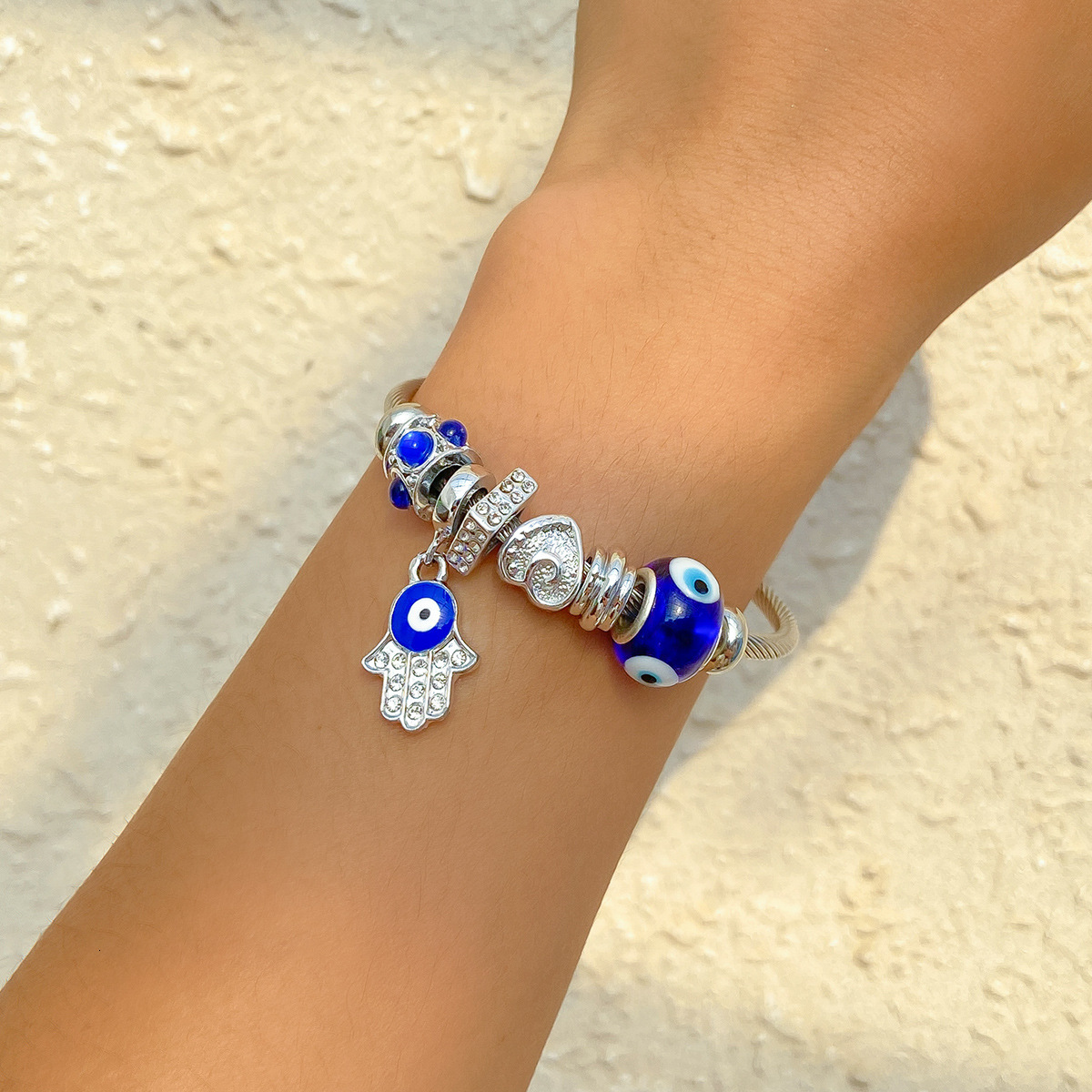 designer Woman Adornment Sweet Cool wer Beaded Open Bracelet, Small and Popular Design, Lucky Bag, Eye Bracelet