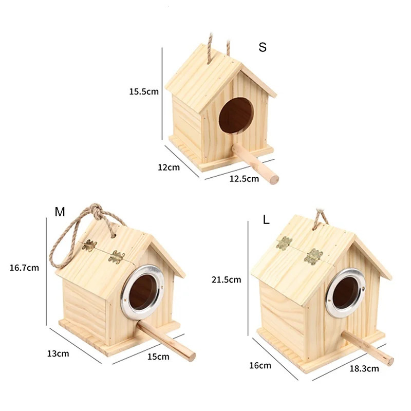 Bird Nest Sturdy Garden Decoration Wooden Bird House Eco-friendly Bird Nesting Box Natural Wood Bird House Garden Decor 250206