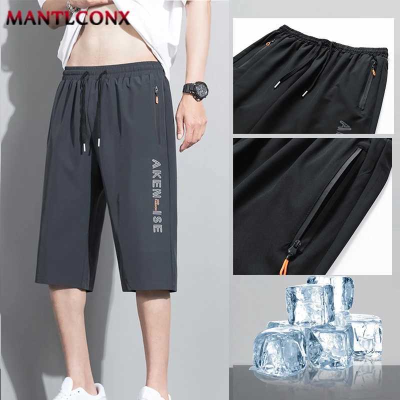 New Fashion Sports Shorts Men Elastic Waist Shorts Male Breathable Quick Dry Comfortable Mens Short Pants Men Bottom Black XXXLXJ250213