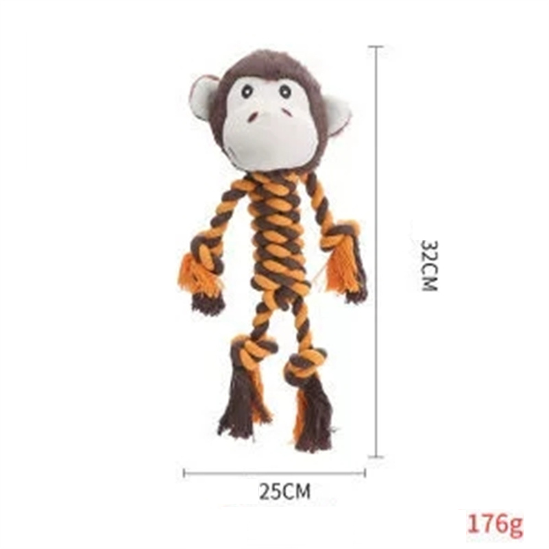 Fun Dog Toy Monkey Shape Corduroy Chew Toy For Dogs Puppy Squeaker Squeaky Plush Dog Toy Pet Training Pet Accessories Elephant