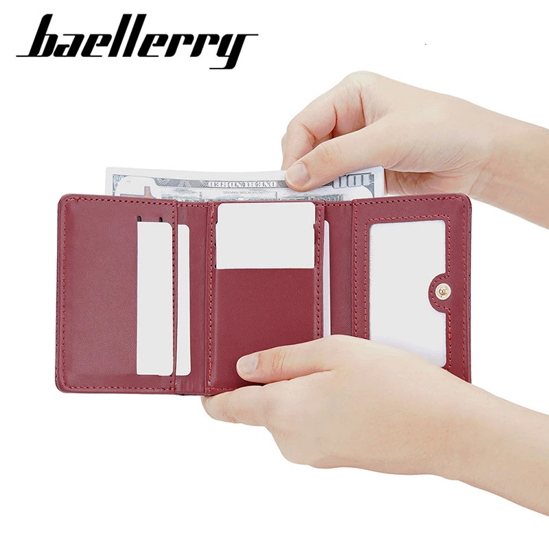 Baellerry Short Women Wallet Coin Pocket Pattern Female Purse Po Holder Wallet For Girls Hasp Card Holder 250118