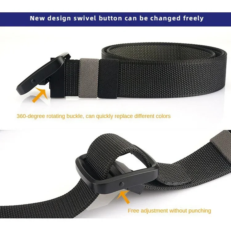 105-150cm Plus Size Long Breathable Quick Drying Double-sided Canvas Belt Dual Color Nylon Waistbands Versatile Rotatable Belt 250213