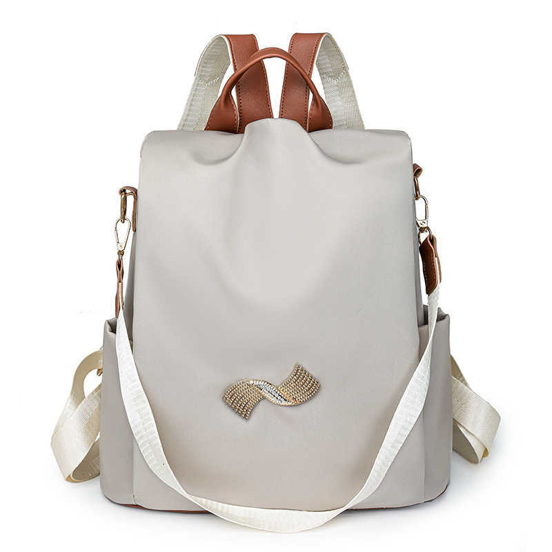 Anti theft backpack for women new trend simple contrasting color large capacity casual womens backpack womens bag