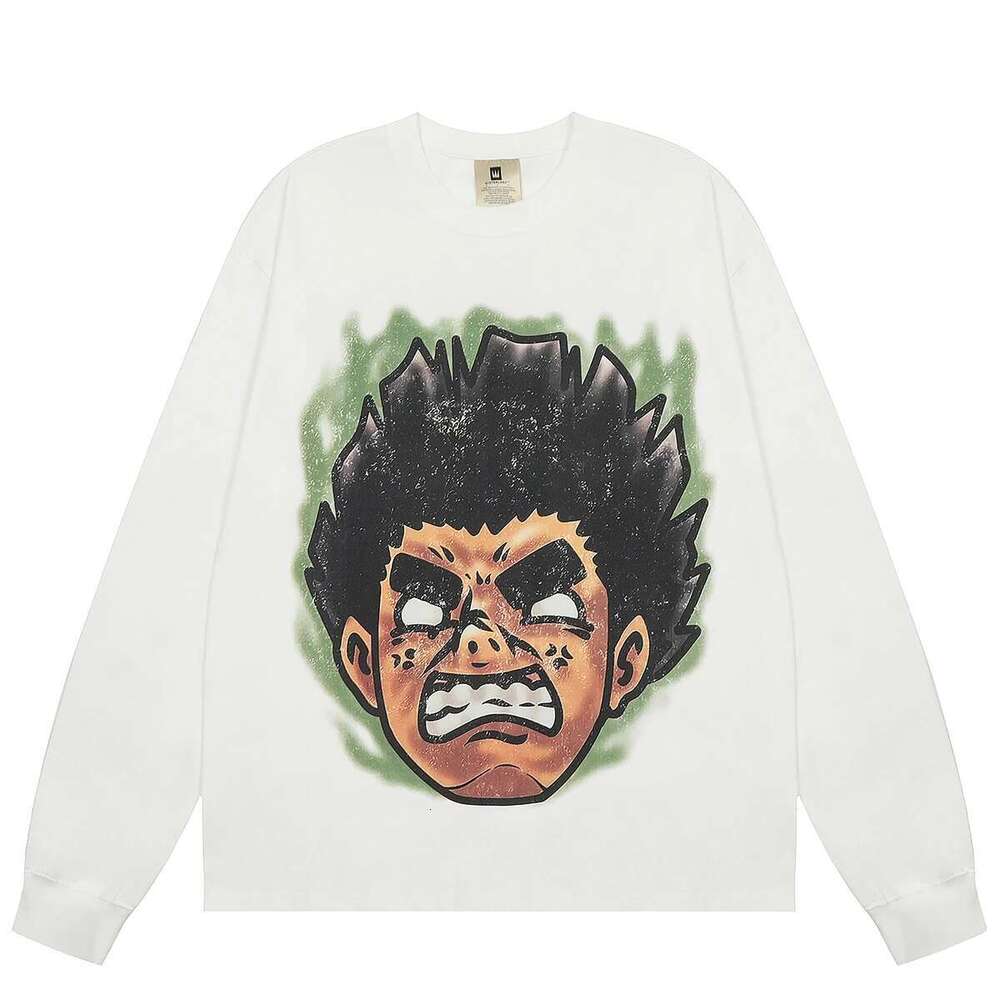 Cartoon Character 3D Digital Print Long Sleeve Men's Tshirts Crew Neck Cotton Casual Loose T-Shirt Oversized Autumn Top Tees