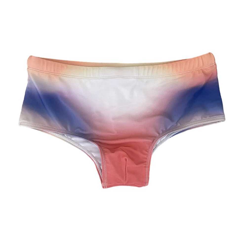 Summer Mens Swimming Trunks Sexy Colorful Gradient Cup Pouch Bathing Swimsuits Fashion Male Sport Beach Surfing Boxer Shorts W250214