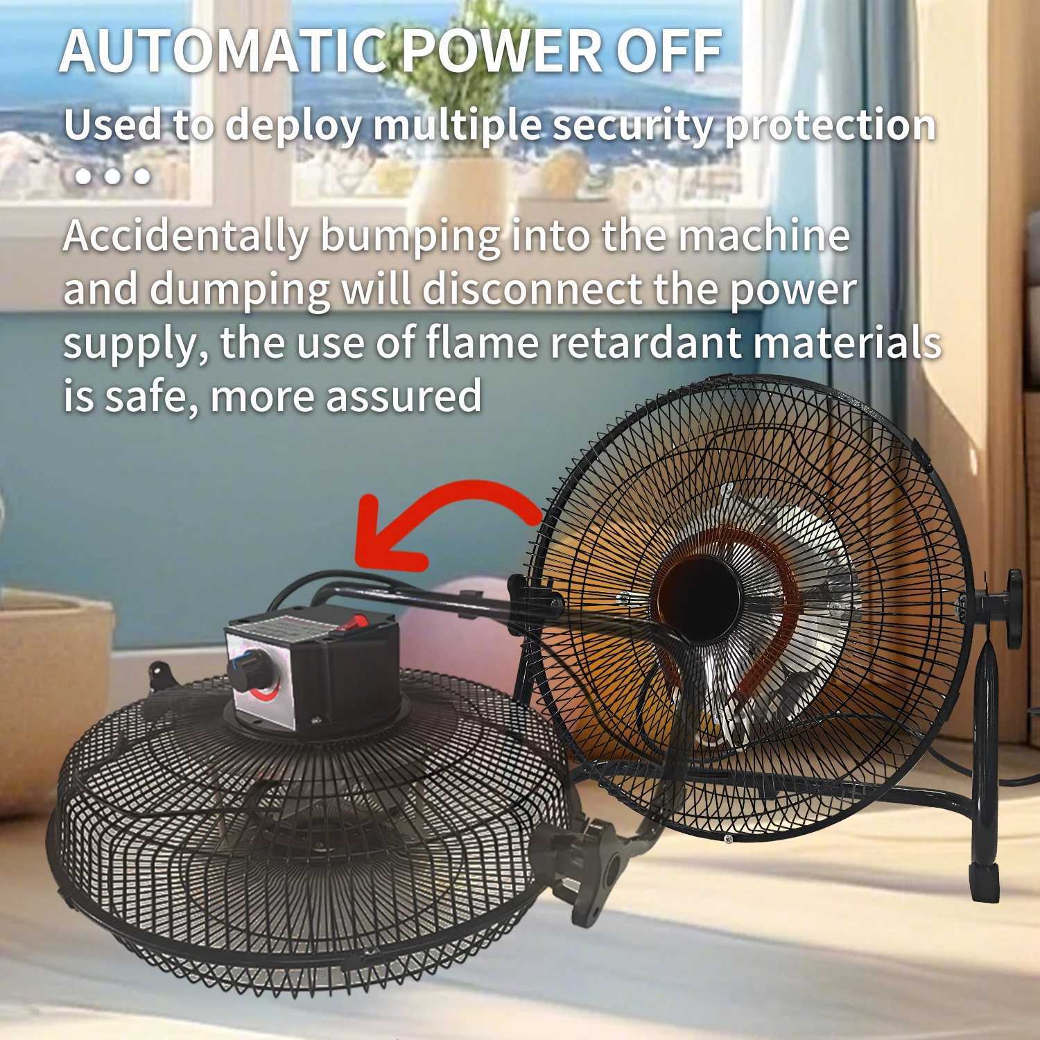 Portable High Power Space Air Hot Electric Fan Heater 0-1200W Adjustable hot and cold air For Winter Office Home Z250214