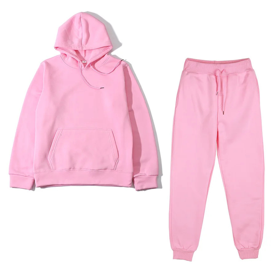 2 Piece Tracksuit Women Pink Hoodie Sweatshirt Female Sport Pullover Suits Womens Sport Suit Set Tracksuit For Women Sweatshirt 250210