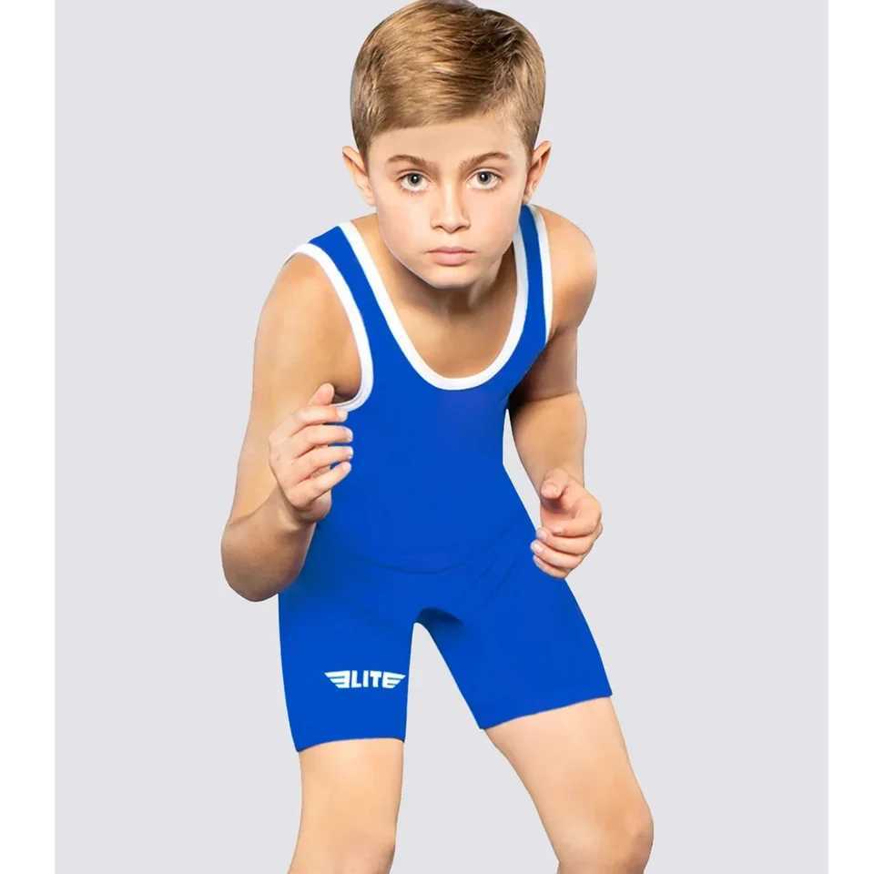 Kids Wrestler Tights One-Piece Wrestling Singlet Race Clothing Gym Outfit Rowing Suit Weight Lifting Tights Childrens Wrestling Z250214