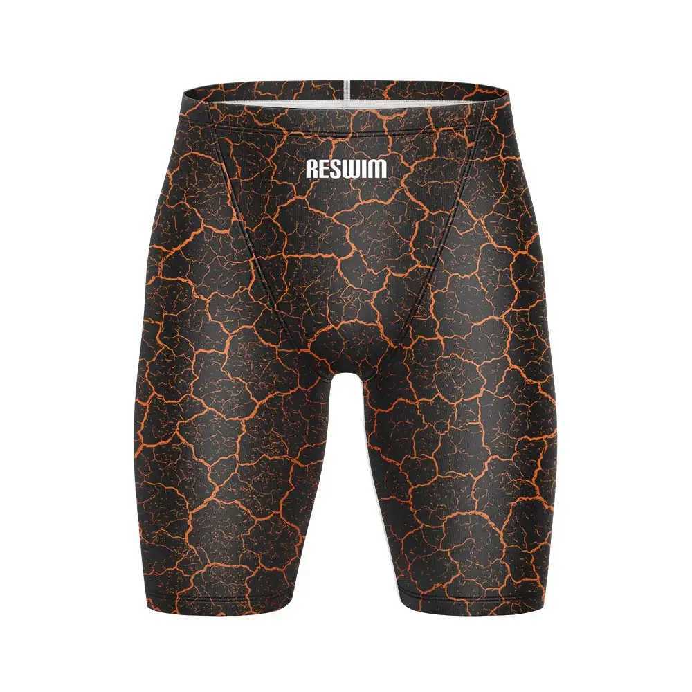 Summer Mens Printing Swim Jammer Shorts Athletic Training Swimsuit Beach Swimming Trunks Swimwear Lycra Tights Surfing Shorts W250214
