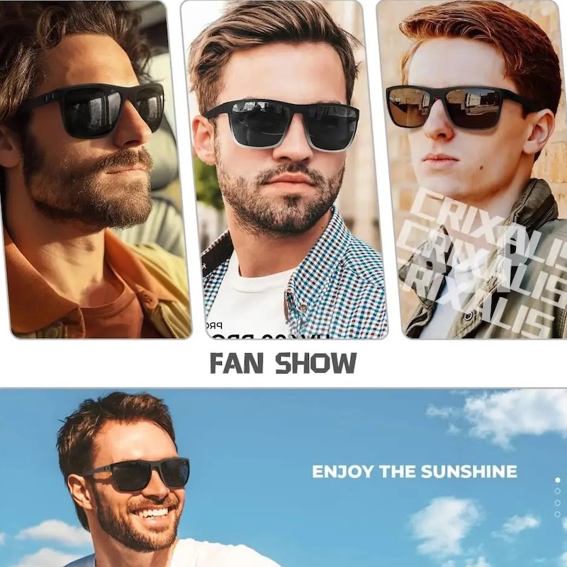 CB Retro Square Polarized Sunglasses Fashion Shade Women Men Ultra light TR90 Frame UV400 Protection Classic Sun Glasses Sports Driving Fishing CAVALL