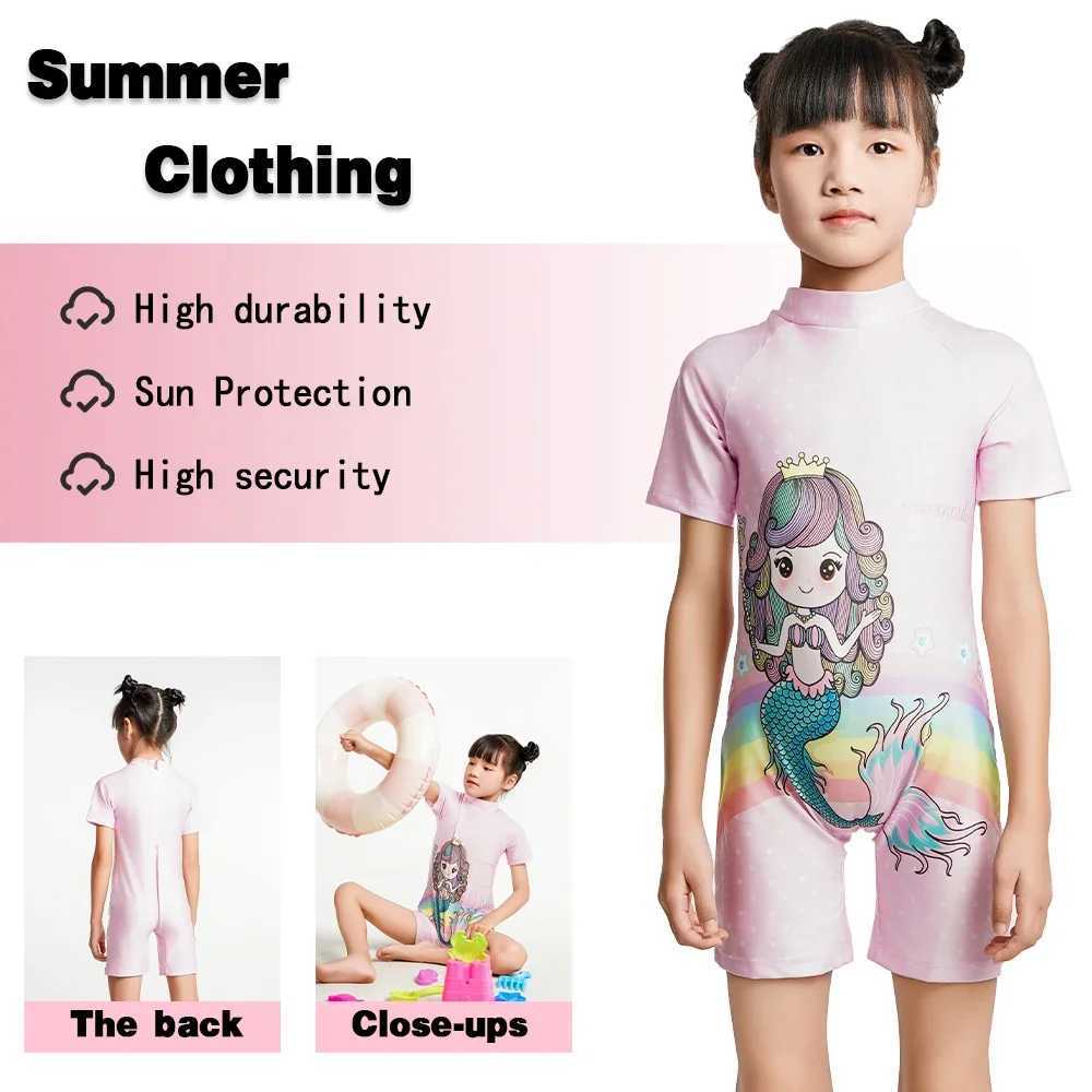 2025 New Cute Swimwear Girls Children One-piece suit Kids Swimming Costume Protection Light Breathable Swimming Set Z250214-1