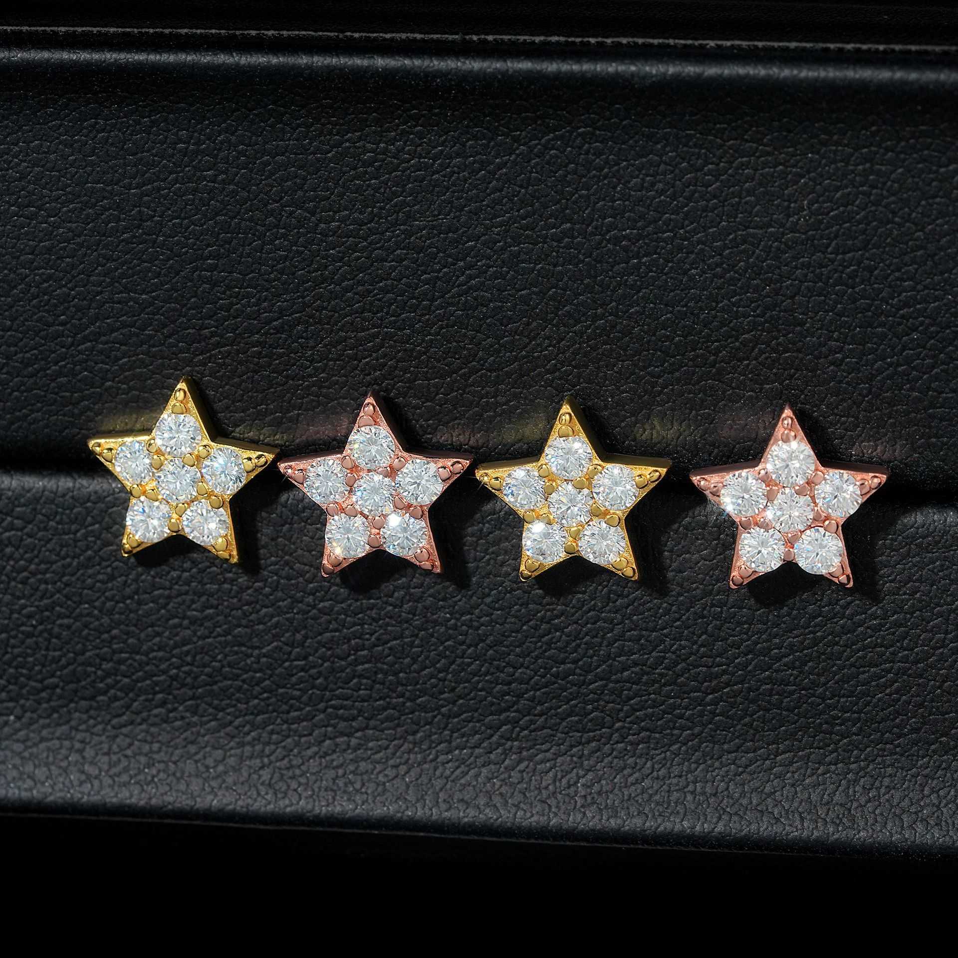 ZUANFA new 925 silver moissani flower shaped earrings high-end temperament niche earrings