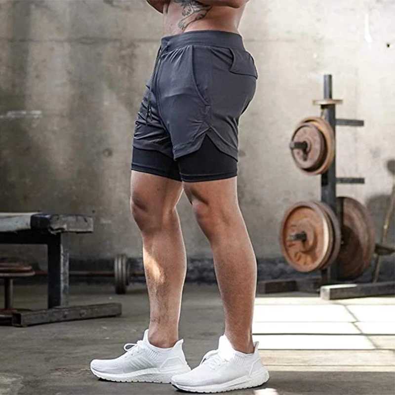 Mens 2 in 1 Running Shorts Quick Dry Athletic Shorts with Liner Workout Lightweight Shorts with Zip Pockets and Towel LoopXJ250213