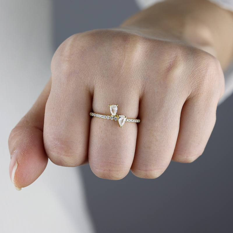 sdzstone 2025 New HOT sale Wholesale Gold Color Fashion Jewelry 5A Cubic Zirconia Geometric CZ Simple Women Stacking Finger Rings