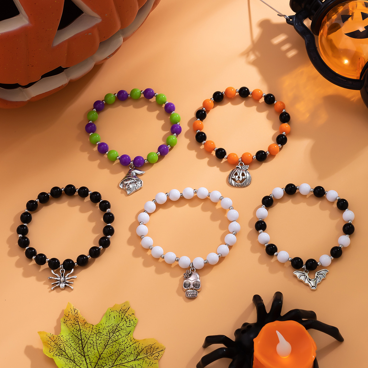 fashion Halloween Ghost Face Beaded Set Party Skull Witch New Bracelet Jewelry
