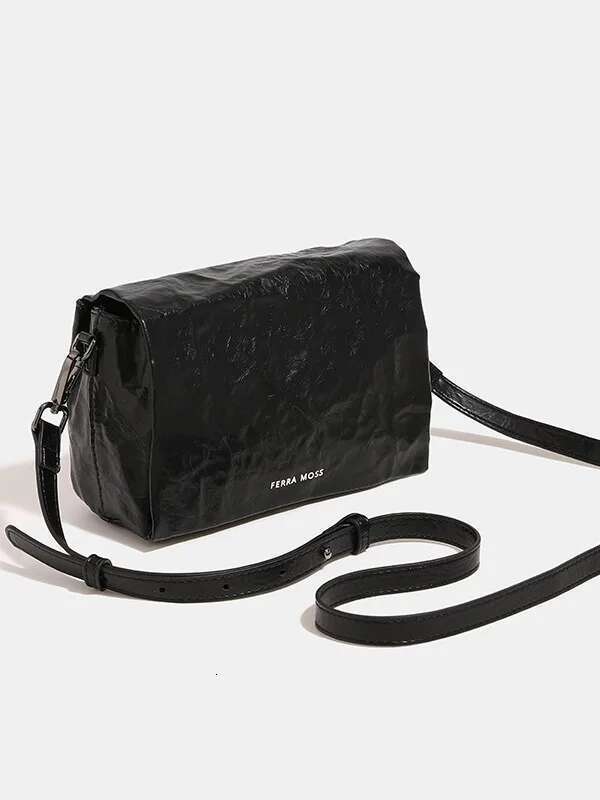 2024 New Pleated Flap Small Square Fashionable All-Match Single Room High-End Women's Crossbody Bag