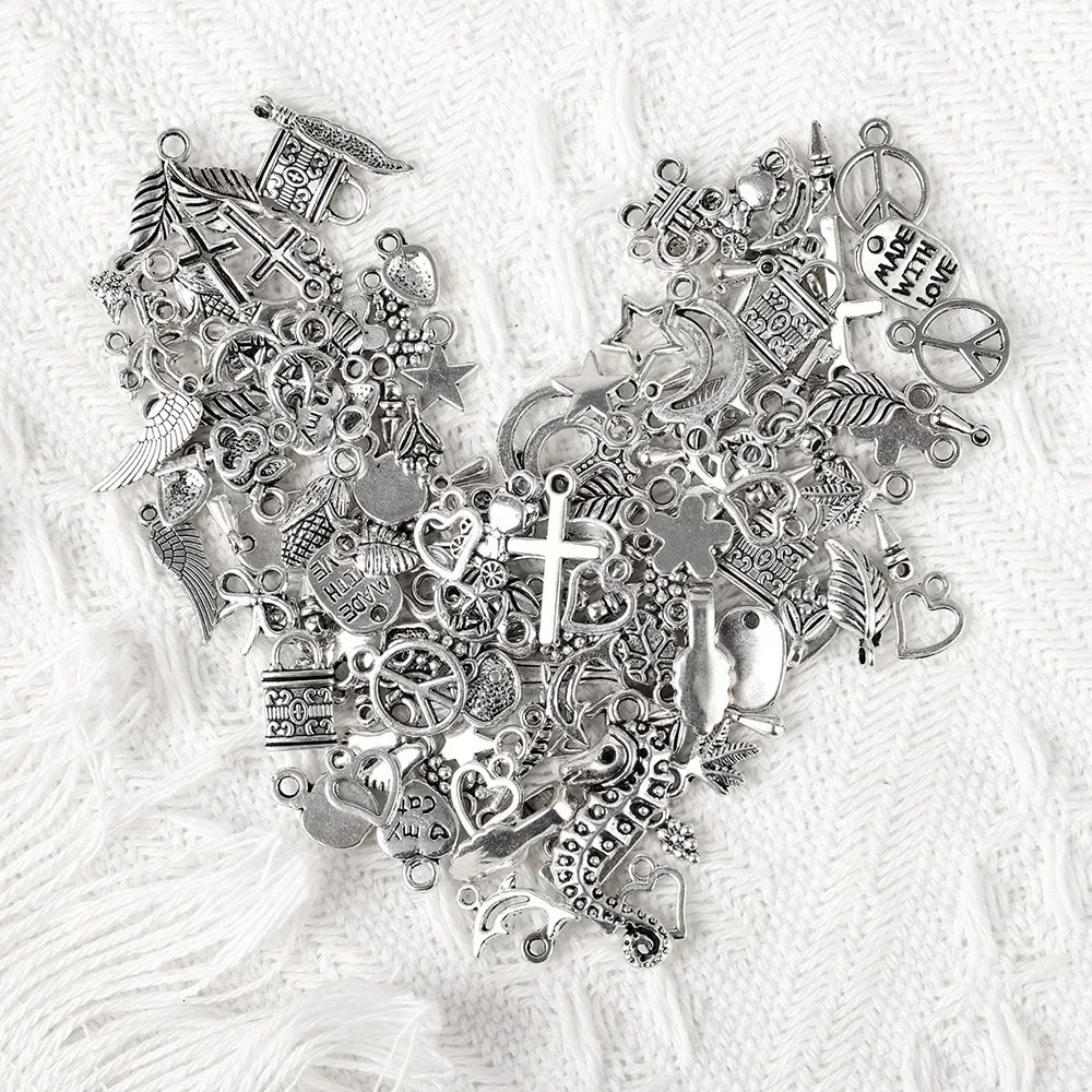 100/300pcs Tibetan Silver Mixed Pendant Animals Charms Beads for Jewelry Making Bracelet Earrings Necklace DIY Craft Art Charms 250214