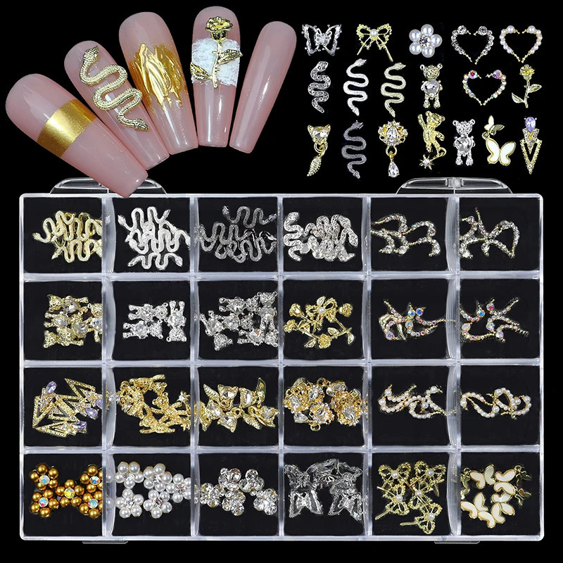 Crystal Nail Art Rhinestones Decoration Gem Stones Alloy 3D Nail Charms Diamond Parts Nail Art Accessories DIY For Nails 250214