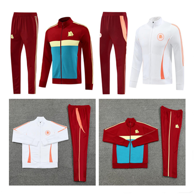 24 25 Rome Soccer half Tracksuit man kids kit football jacket 2024 2025 training suit jogging Survetement