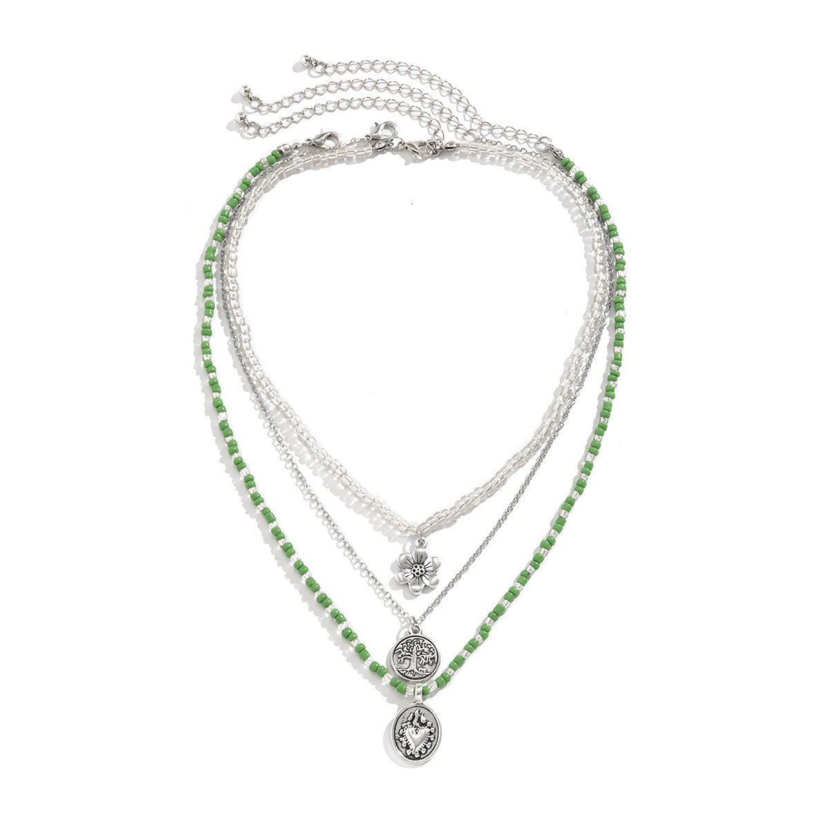 designer Woman Jewelry Beaded Rice Bead Chain with Countryside Ethnic Style Geometric wer fashion Pendant Necklace
