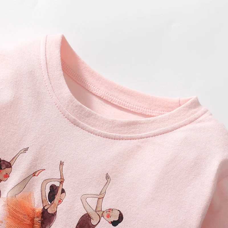 Little maven Kids Clothes Childrens Clothing 2024 Autumn Cotton Baby Girls Ballet Dancer Long Sleeves Dresses 2-7 year Z250214