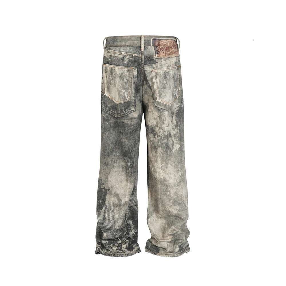 Camouflage Speckled Digital Printed Jeans For Men And Women Straight Casual Baggy Denim Trousers Ropa Hombre Loose Cargo Pants