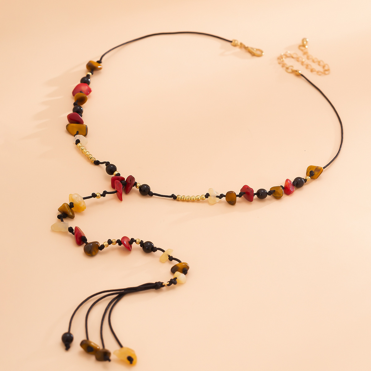 Woman fashion Jewelry ethnic Zen tassel long sweater chain vacation style beaded new Chinese necklace for women
