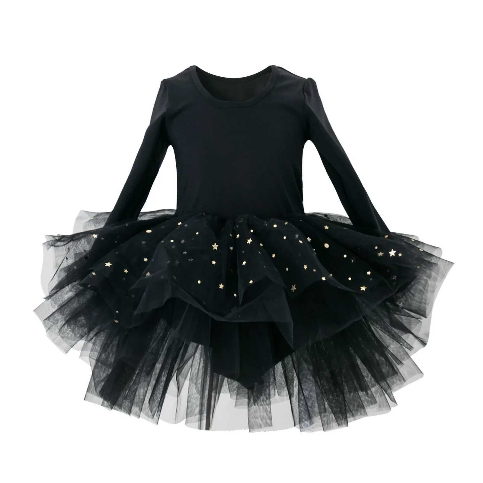 Girl Ballet Tutu Dress Fashion Kids Dancing Par Long Sleeve Vest Dress Performance Costume Princess Wedding Girl Dress L011 Z250214